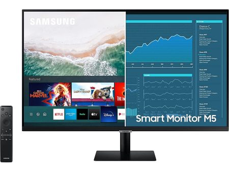 Samsung 27  M5 1080p Smart PC Monitor and Streaming TV (LS27AM500NNXZA) - Refurbished For Discount