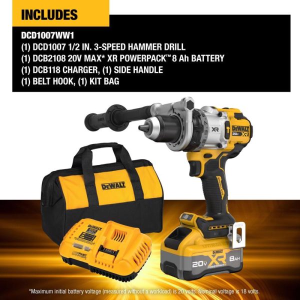 DeWalt 20V MAX XR 1 2 in. Brushless Cordless Hammer Drill Kit (Battery & Charger) Supply