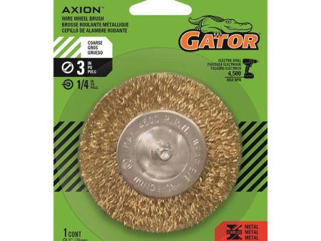 Gator 3 in. Coarse Crimped Wire Wheel Brush Brass Coated Steel 4500 rpm 1 pc Online Hot Sale