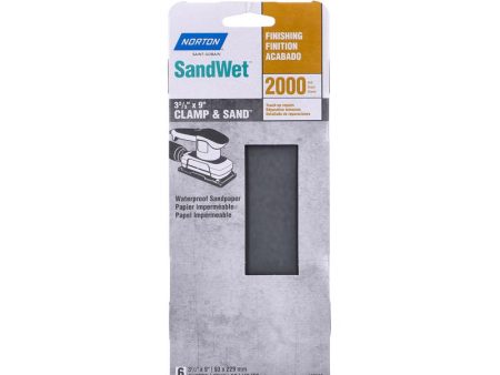 Norton SandWet 9 in. L X 3 in. W 2000 Grit Silicon Carbide Sanding Sheet 6 pk Supply