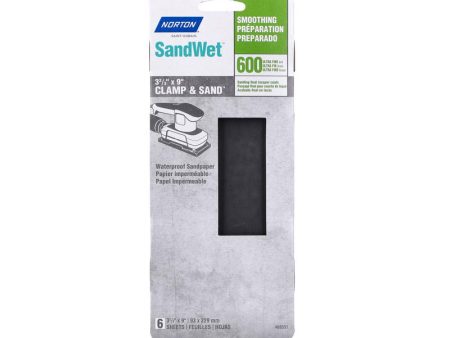 Norton SandWet 9 in. L X 3 in. W 600 Grit Silicon Carbide Sanding Sheet 6 pk Online Hot Sale