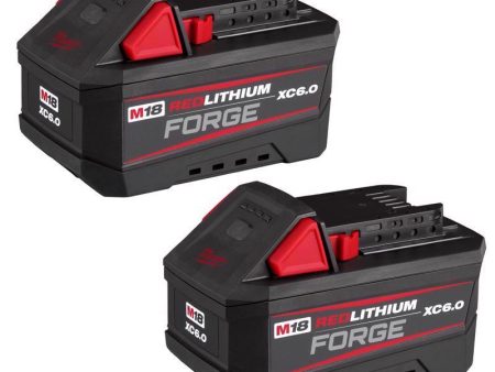 Milwaukee 18V M18 Redlithium Forge 6 Ah Lithium-Ion Battery Pack 2 pc Online now