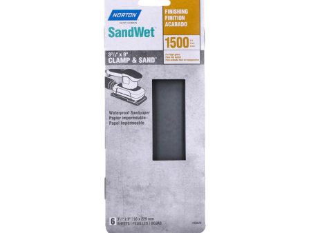 Norton SandWet 9 in. L X 3 in. W 1500 Grit Silicon Carbide Sanding Sheet 6 pk Hot on Sale