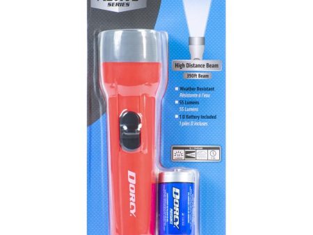 Dorcy 55 lm Assorted LED Flashlight D Battery Sale