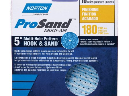 Norton ProSand 5 in. Ceramic Alumina Hook and Loop Sanding Disc 180 Grit Fine 10 pk Online Hot Sale