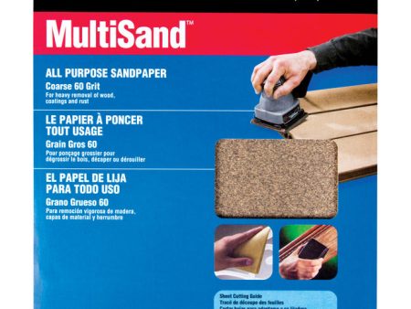 Norton MultiSand 11 in. L X 9 in. W 60 Grit Aluminum Oxide All Purpose Sandpaper 3 pk Sale