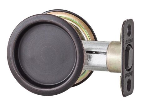 Kwikset Oil Rubbed Bronze Metal Indoor Round Pocket Door Lock Online now