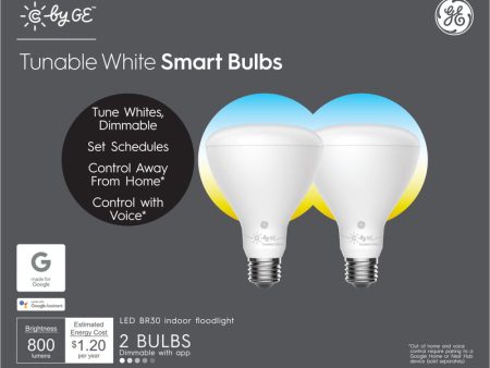 GE BR30 E26 (Medium) LED Bulb Tunable White 60 Watt Equivalence 2 pk Discount