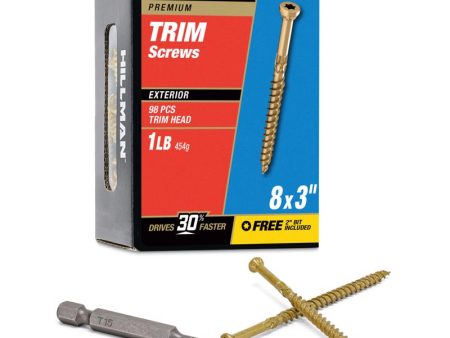 Hillman Power Pro No. 8 X 3 in. L Star Trim Screws 1 lb 1 pk Cheap