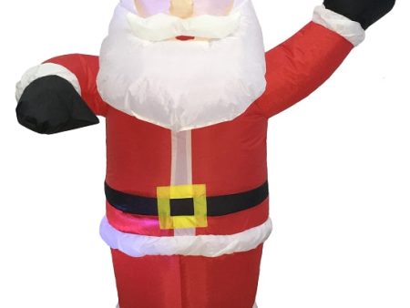 Hometown Holidays 90337 Christmas Inflatable Santa, 4 ft H, Nylon, White, Internal Light Music: Internal Light For Discount