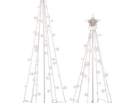 Celebrations LED Cool White String Light Tree 3 ft. and 4 ft. Yard Decor For Sale