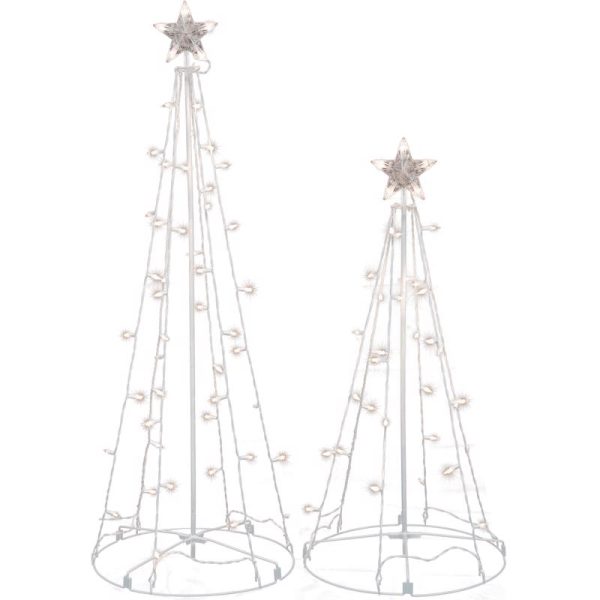 Celebrations LED Cool White String Light Tree 3 ft. and 4 ft. Yard Decor For Sale