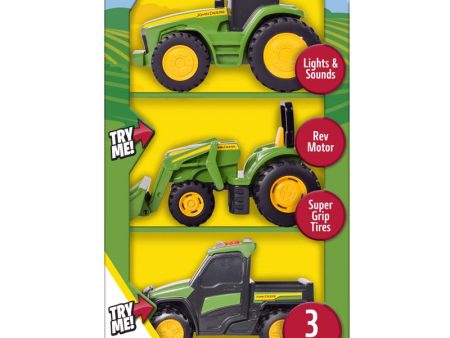 John Deere Tractors Mini Vehicles 3 pc Online Sale