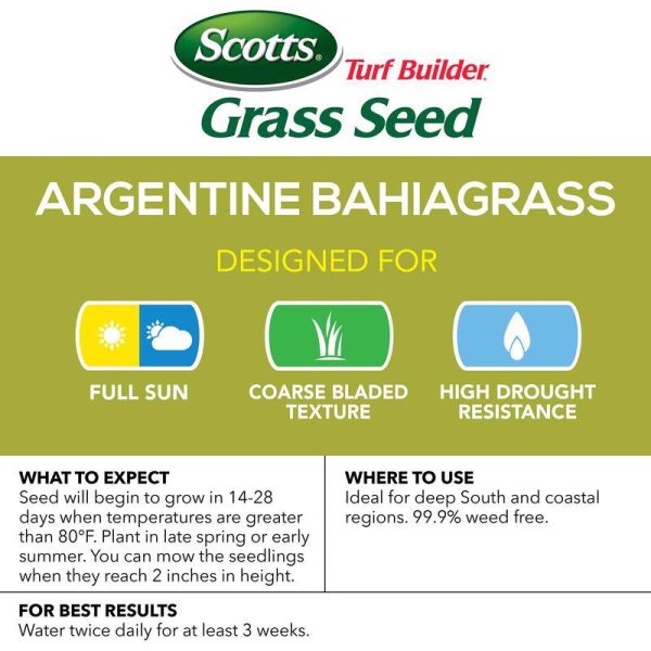 Scotts Turf Builder Argentine Bahiagrass Sun or Shade Grass Seed 5 lb Cheap