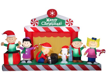 Gemmy Giant Christmas Inflatable Peanuts Gang Christmas Stage Scene 86 in. Inflatable Fashion