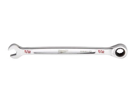 Milwaukee 11 32 in. X 11 32 in. 12 Point SAE I-Beam Ratcheting Combination Wrench 0.8 in. L 1 pc For Sale