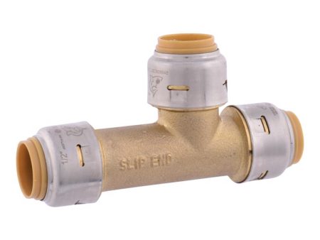 SharkBite Push to Connect 1 2 in. PTC X 1 2 in. D PTC Brass Slip Tee Hot on Sale