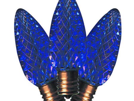 Holiday Bright Lights LED C9 Blue 25 ct Replacement Christmas Light Bulbs For Discount