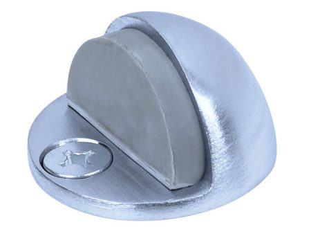 Tell Aluminum Satin Chrome Silver Door Stop Mounts to floor Online Sale