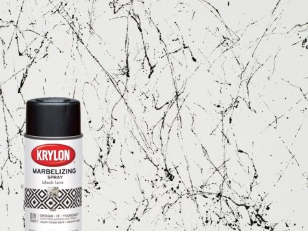 Krylon Marbelizing Black Lava Marble Effect Spray Paint 4 oz Supply