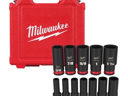 Milwaukee Shockwave 1 2 in. drive SAE 6 Point Deep Socket Set 12 pc Cheap