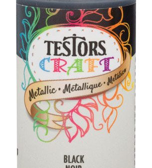 Testors Metallic Black Water-Based Craft Paint Interior 2 oz Online now