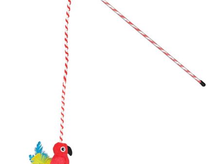 Multipet Margaritaville Multicolored Parrot Wand Cat Toy 1 pk Hot on Sale