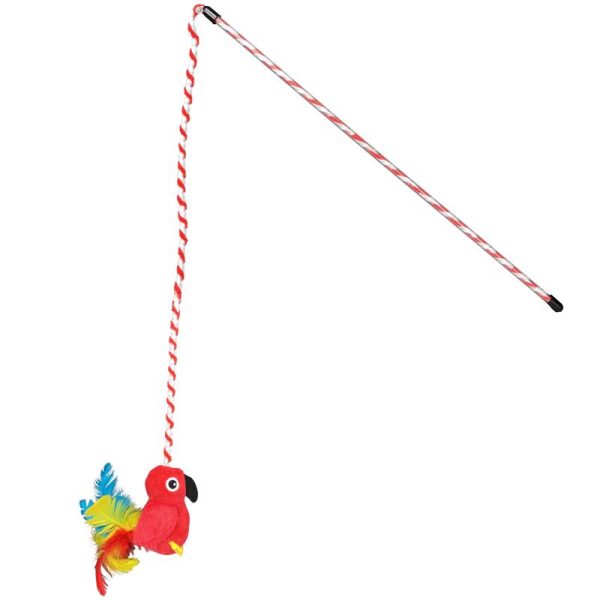 Multipet Margaritaville Multicolored Parrot Wand Cat Toy 1 pk Hot on Sale