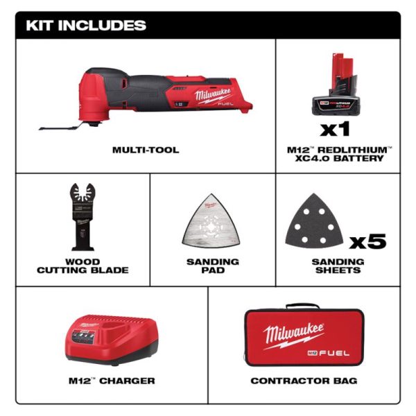 Milwaukee M12 FUEL Cordless Oscillating Multi-Tool Kit (Battery & Charger) Online now