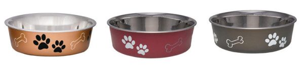 Loving Pets Assorted Bones and Paw Prints Stainless Steel Extra Large Pet Bowl For Dog Fashion