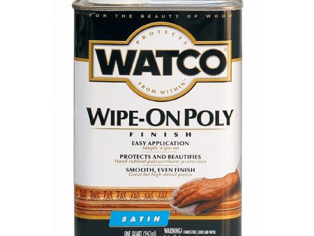 Watco Wipe On Poly Transparent Satin Clear Water-Based Urethane Modified Alkyd Polyurethane 1 qt on Sale