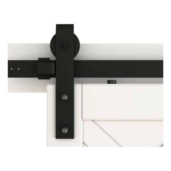 National Hardware Designer Matte Black Steel Barn Door Hanger Kit 1 pc Cheap