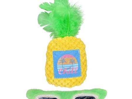 Multipet Margaritaville Assorted Pineapple & Sunglasses Cat Toy 1 pk Supply