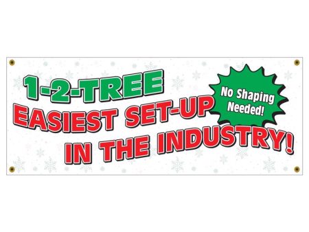 Holiday Bright Lights 1-2 Tree Vinyl 5 x2  Store Banner 1 pk For Sale