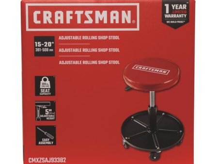 Craftsman Matte Red Vinyl Swivel Adjustable Shop Stool Sale